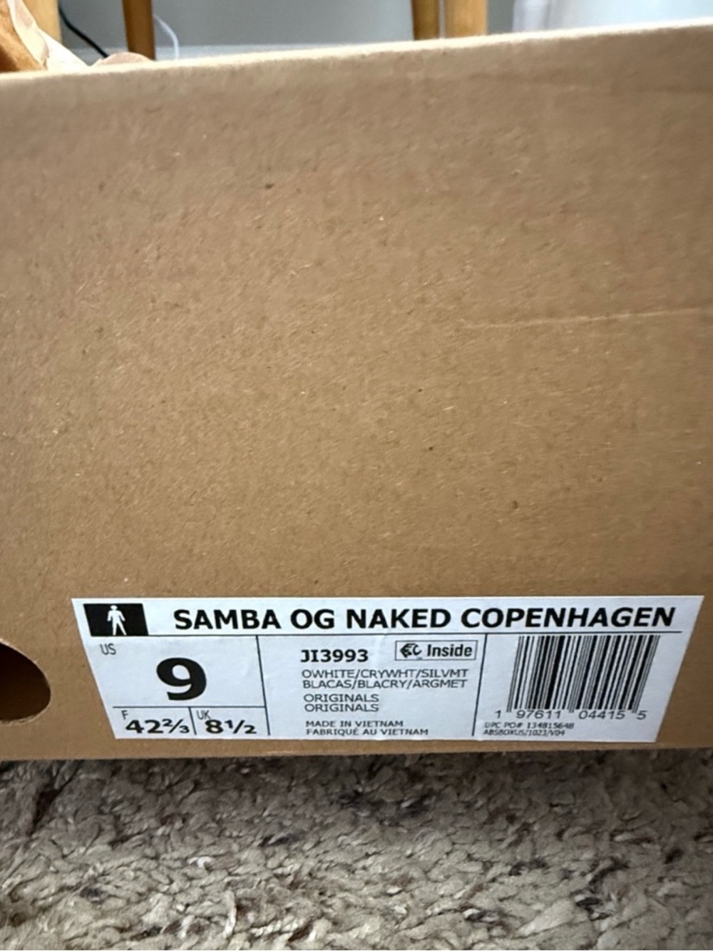 adidas x Naked Copenhagen Samba OG Lace Cream White Off White Sneaker JI3993 W10 - Picture 15 of 16